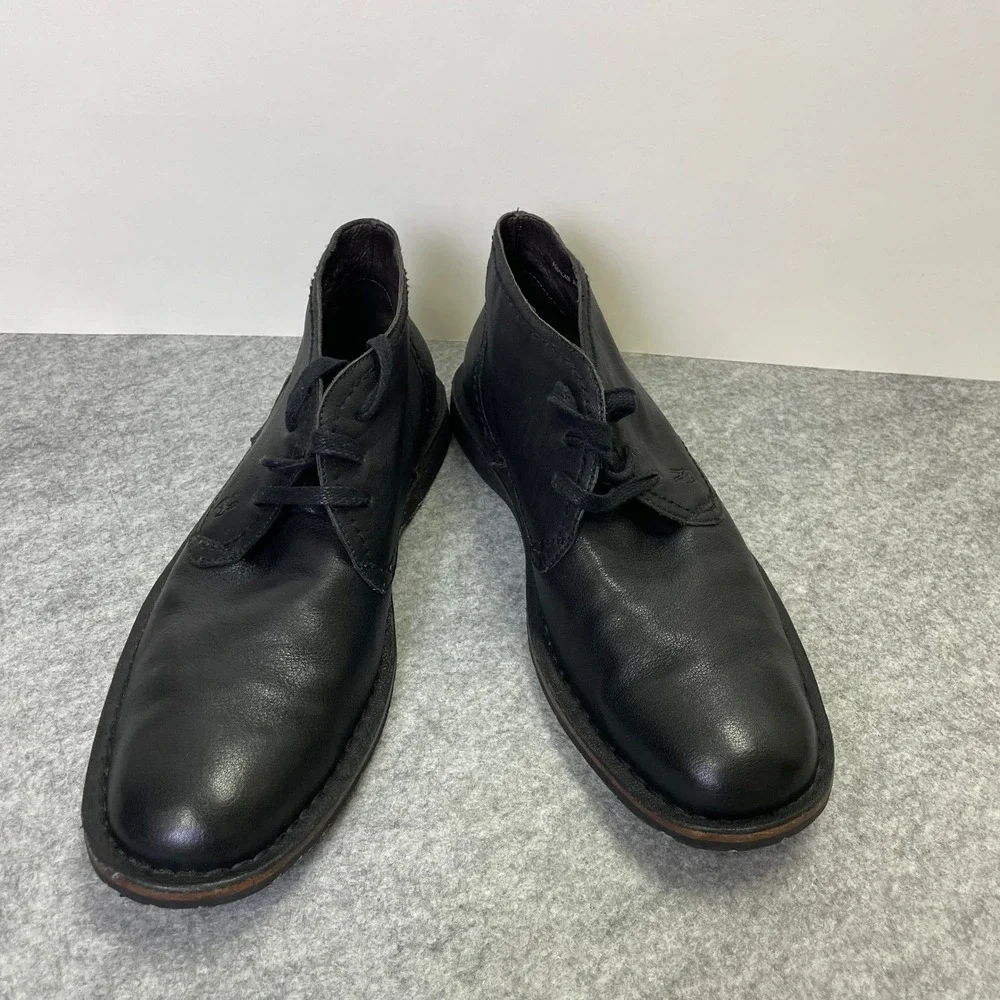 John Varvatos USA Mens 9M Black Leather Chukka Desert Boots F505L4B